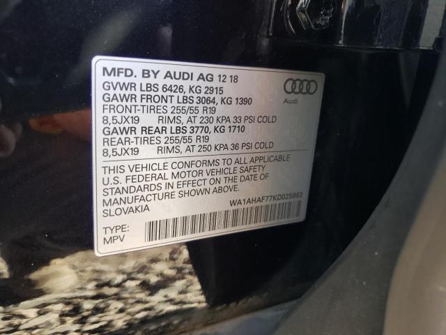 Photo 14 from auction – 2019 AUDI Q7 PREMIUM with VIN WA1AHAF77KD025863
