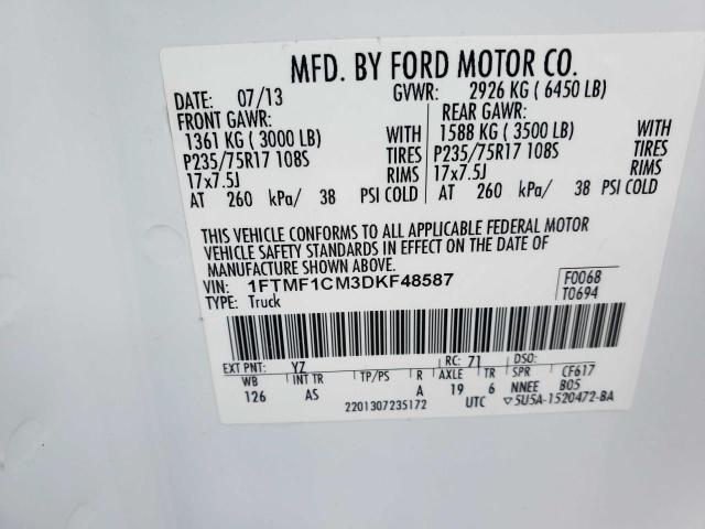 Photo 10 from auction – 2013 FORD F150 with VIN 1FTMF1CM3DKF48587