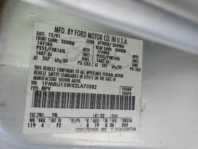 Photo 14 from auction – 2002 FORD EXPEDITION with VIN 1FMRU15WX2LA73582