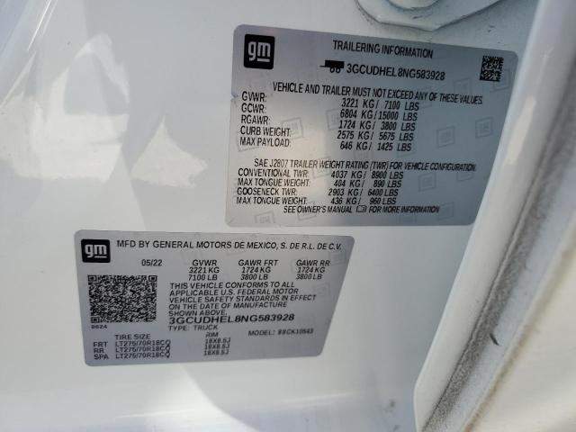 Photo 14 from auction – 2022 CHEVROLET SILVERADO with VIN 3GCUDHEL8NG583928