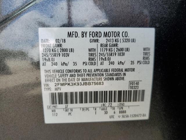 Zdjęcie 14 z aukcji – 2018 FORD EDGE TITAN z VIN 2FMPK3K93JBB75683