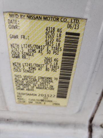 Photo 14 from auction – 2013 NISSAN NV 3500 S with VIN 5BZBF0AA4DN201522