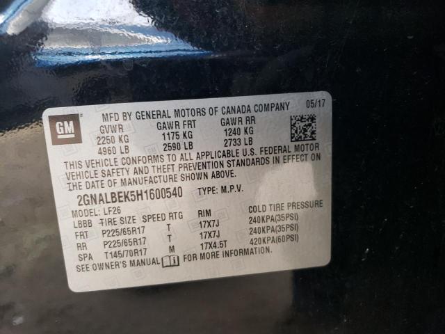 Photo 14 from auction – 2017 CHEVROLET EQUINOX LS with VIN 2GNALBEK5H1600540