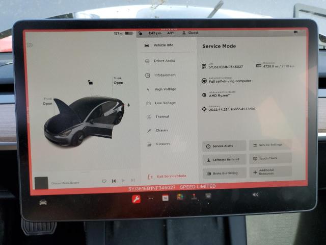 Photo 9 from auction – 2022 TESLA MODEL 3 with VIN 5YJ3E1EB1NF345027