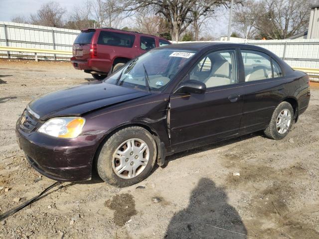 HONDA CIVIC LX 2001 with VIN 2HGES16591H575771 - Photo from auction
