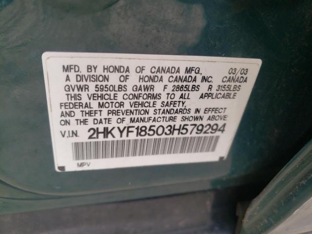 Photo 14 from auction – 2003 HONDA PILOT EXL with VIN 2HKYF18503H579294
