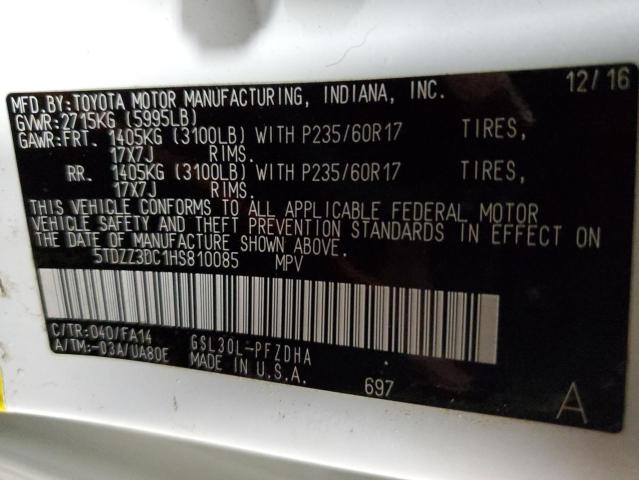 Photo 14 from auction – 2017 TOYOTA SIENNA with VIN 5TDZZ3DC1HS810085