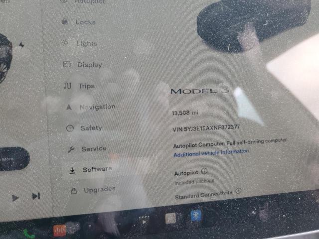 Photo 9 from auction – 2022 TESLA MODEL 3 with VIN 5YJ3E1EAXNF372377