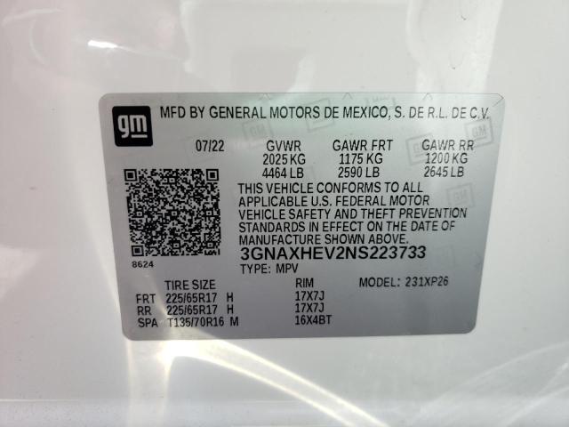 Photo 14 from auction – 2022 CHEVROLET EQUINOX LS with VIN 3GNAXHEV2NS223733