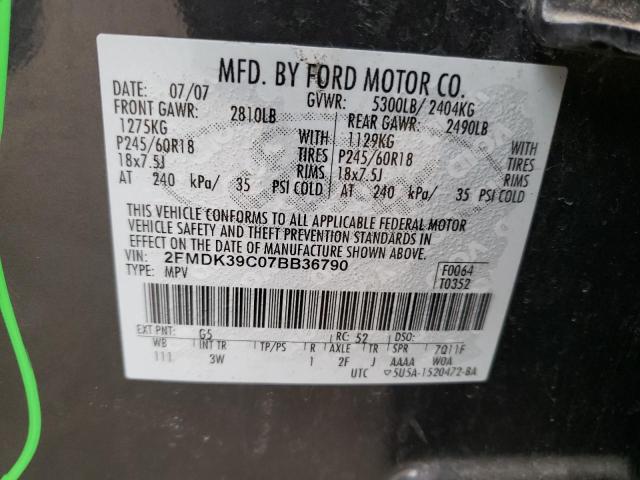 Photo 14 from auction – 2007 FORD EDGE SEL P with VIN 2FMDK39C07BB36790