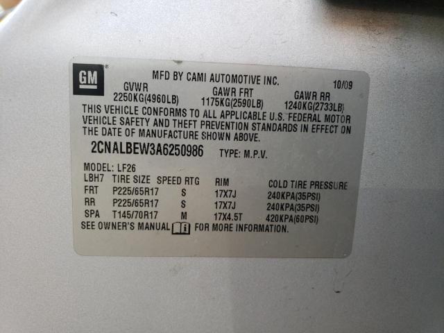 Photo 14 from auction – 2010 CHEVROLET EQUINOX LS with VIN 2CNALBEW3A6250986