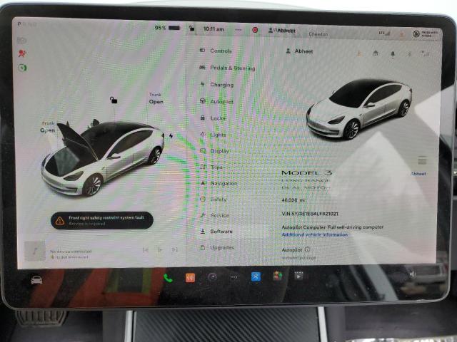 Photo 9 from auction – 2020 TESLA MODEL 3 with VIN 5YJ3E1EB4LF621021
