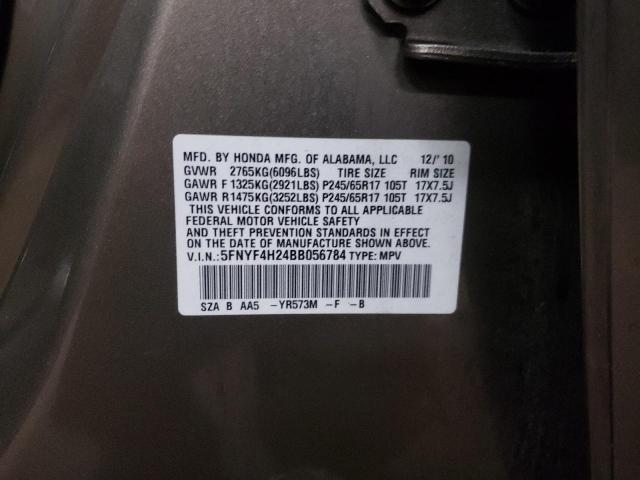 Photo 14 from auction – 2011 HONDA PILOT LX with VIN 5FNYF4H24BB056784