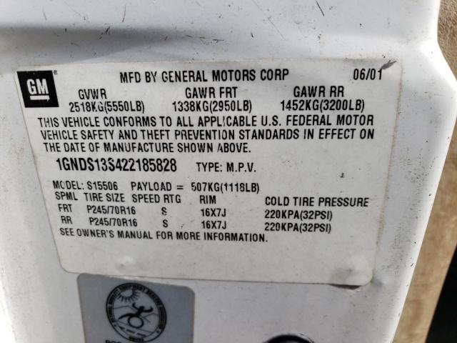 Photo 14 from auction – 2002 CHEVROLET TRAILBLAZE with VIN 1GNDS13S422185828
