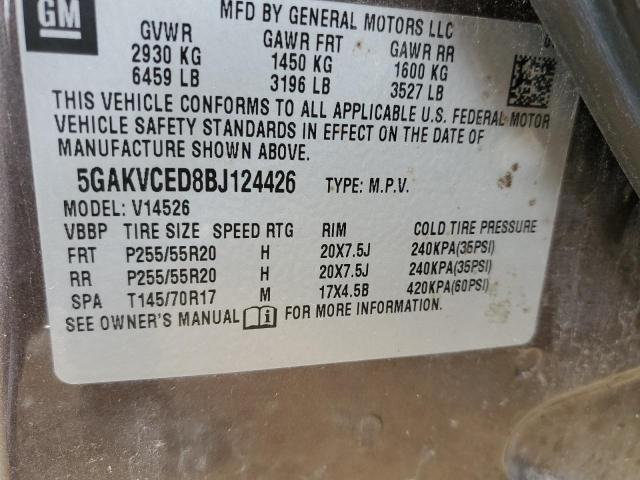 Photo 14 from auction – 2011 BUICK ENCLAVE CX with VIN 5GAKVCED8BJ124426