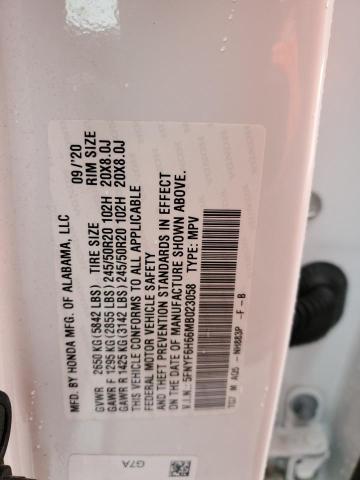 Photo 14 from auction – 2021 HONDA PILOT TOUR with VIN 5FNYF6H66MB023058