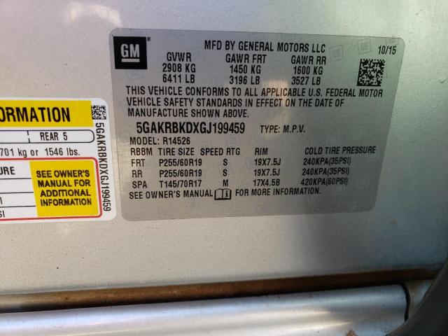 Photo 14 from auction – 2016 BUICK ENCLAVE with VIN 5GAKRBKDXGJ199459