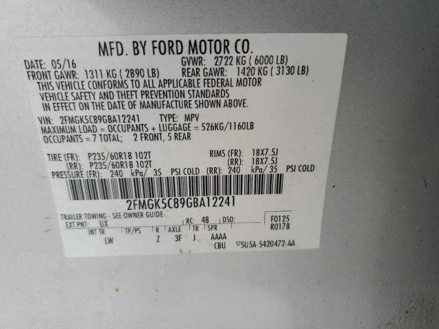 Photo 14 from auction – 2016 FORD FLEX SEL with VIN 2FMGK5C89GBA12241