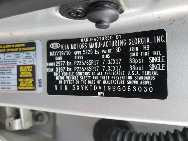 Photo 14 from auction – 2011 KIA SORENTO BA with VIN 5XYKTDA19BG063030