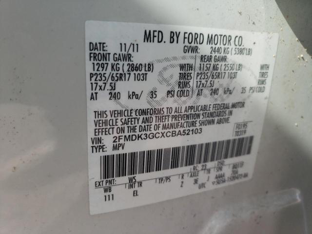 Photo 14 from auction – 2012 FORD EDGE SE with VIN 2FMDK3GCXCBA52103