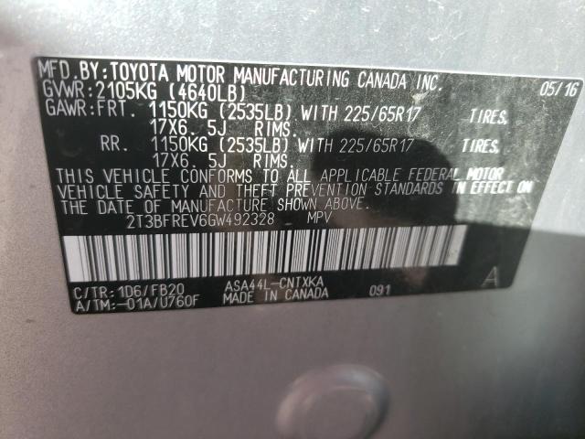 Photo 14 from auction – 2016 TOYOTA RAV4 LE with VIN 2T3BFREV6GW492328