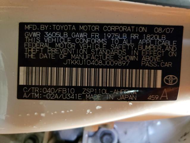 Photo 14 from auction – 2008 SCION XD with VIN JTKKU10408J009897