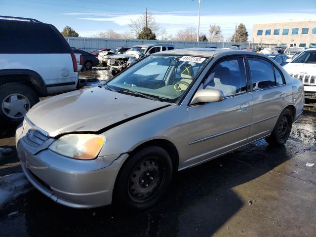 HONDA CIVIC EX 2001 with VIN 1HGES257X1L020095 - Photo from auction