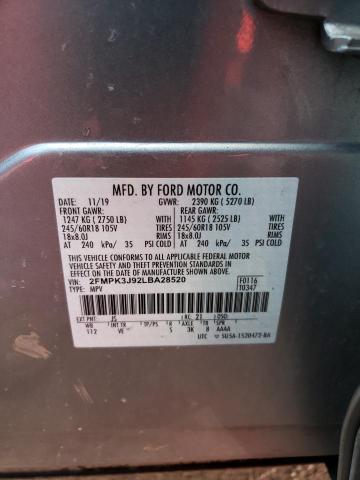 Photo 10 from auction – 2020 FORD EDGE SEL with VIN 2FMPK3J92LBA28520