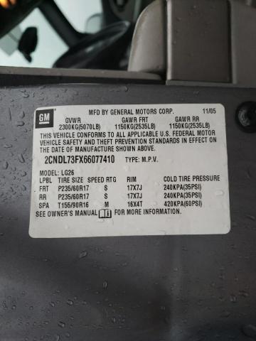Photo 14 from auction – 2006 CHEVROLET EQUINOX LT with VIN 2CNDL73FX66077410