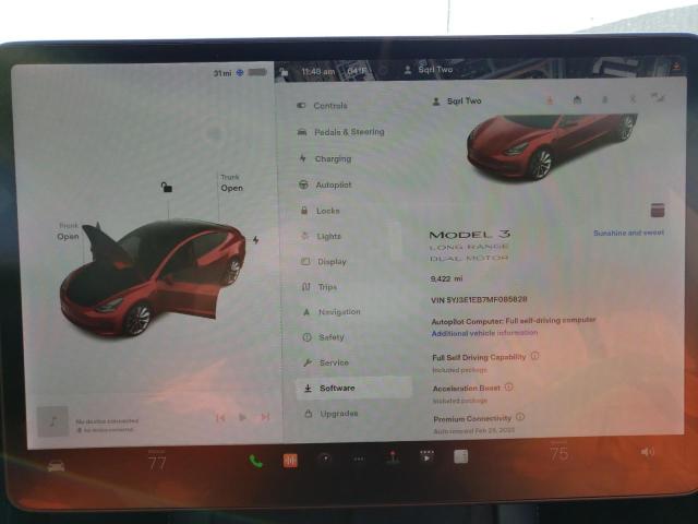 Photo 9 from auction – 2021 TESLA MODEL 3 with VIN 5YJ3E1EB7MF085828