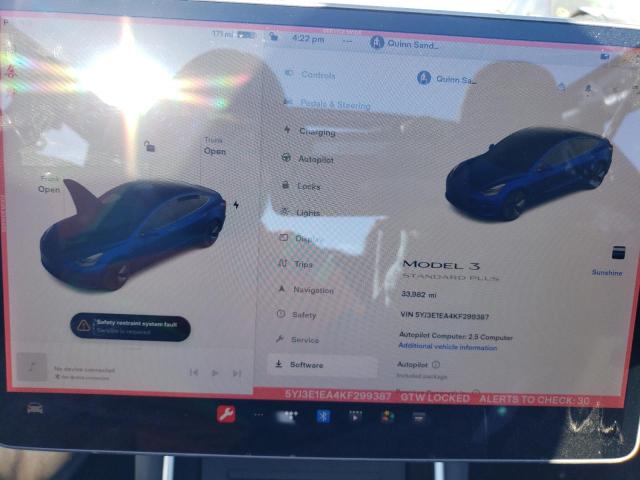 Photo 9 from auction – 2019 TESLA MODEL 3 with VIN 5YJ3E1EA4KF299387