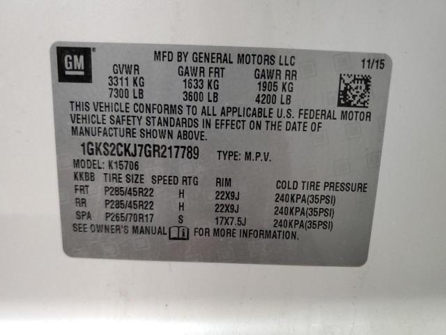 Photo 14 from auction – 2016 GMC YUKON DENA with VIN 1GKS2CKJ7GR217789
