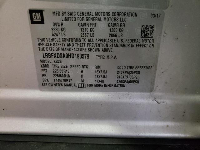 Photo 14 from auction – 2017 BUICK ENVISION with VIN LRBFXDSA0HD190579