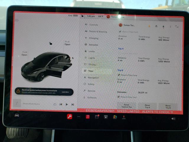 Photo 9 from auction – 2018 TESLA MODEL 3 with VIN 5YJ3E1EA8JF057801
