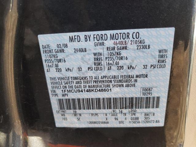 Photo 14 from auction – 2008 FORD ESCAPE LIM with VIN 1FMCU94148KD48601