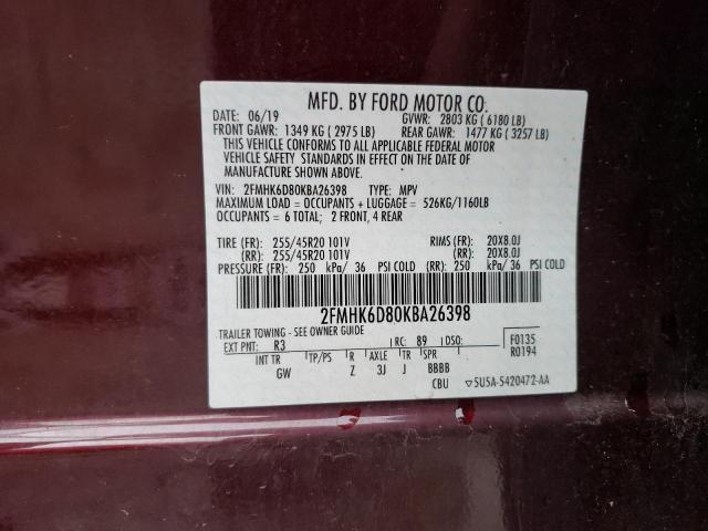 Photo 14 from auction – 2019 FORD FLEX LIMIT with VIN 2FMHK6D80KBA26398