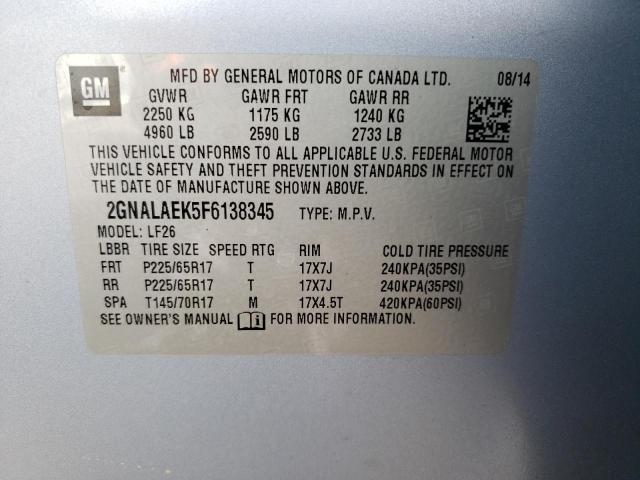 Photo 14 from auction – 2015 CHEVROLET EQUINOX LS with VIN 2GNALAEK5F6138345