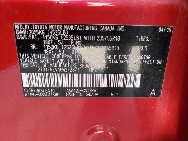 Photo 14 from auction – 2016 TOYOTA RAV4 LIMIT with VIN 2T3YFREV1GW272671