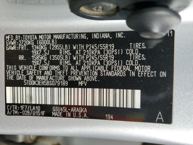 Photo 14 from auction – 2011 TOYOTA HIGHLANDER with VIN 5TDDK3EH5BS079189