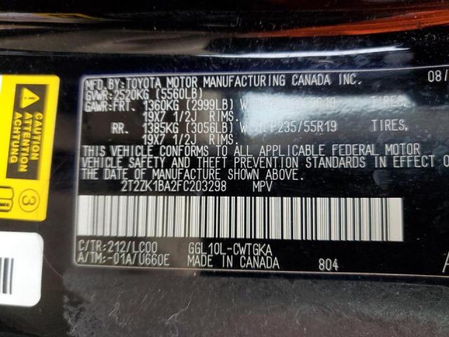 Photo 14 from auction – 2015 LEXUS RX 350 with VIN 2T2ZK1BA2FC203298