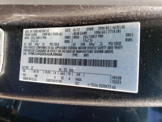 Photo 14 from auction – 2018 FORD ESCAPE SE with VIN 1FMCU0GD5JUA39666