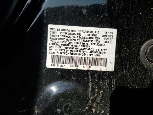 Photo 14 from auction – 2016 HONDA PILOT EXL with VIN 5FNYF5H50GB004544