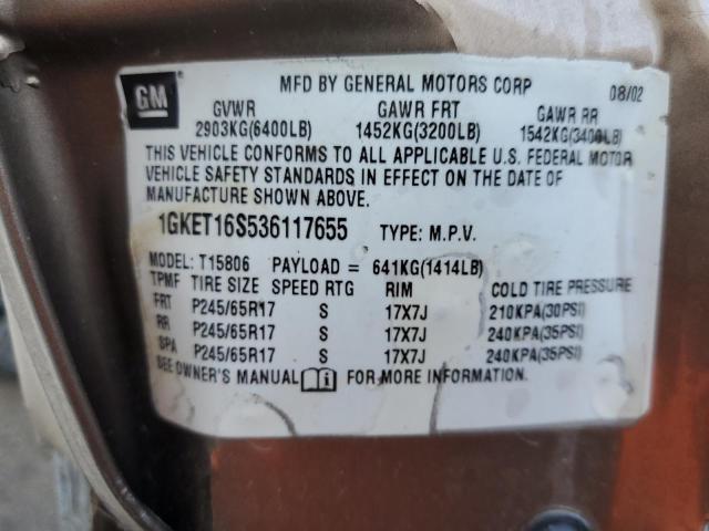 Photo 14 from auction – 2003 GMC ENVOY XL with VIN 1GKET16S536117655
