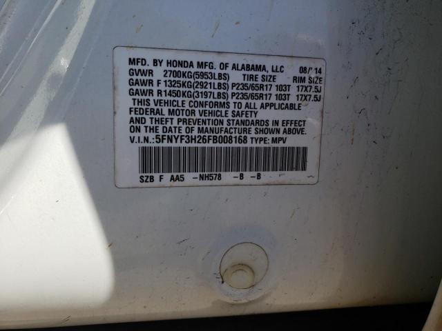 Photo 14 from auction – 2015 HONDA PILOT LX with VIN 5FNYF3H26FB008168