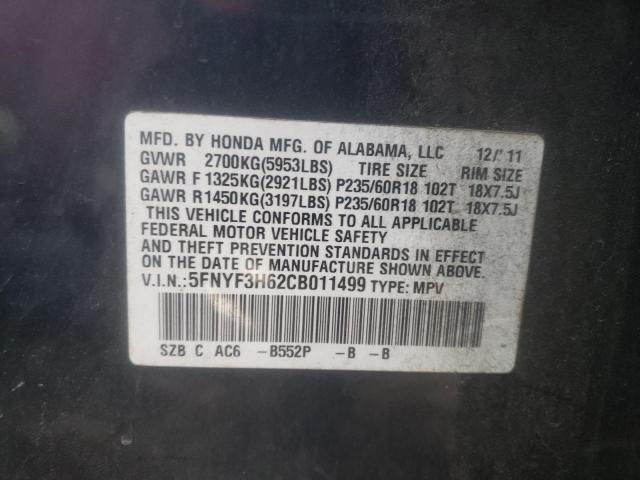 Photo 14 from auction – 2012 HONDA PILOT EXL with VIN 5FNYF3H62CB011499