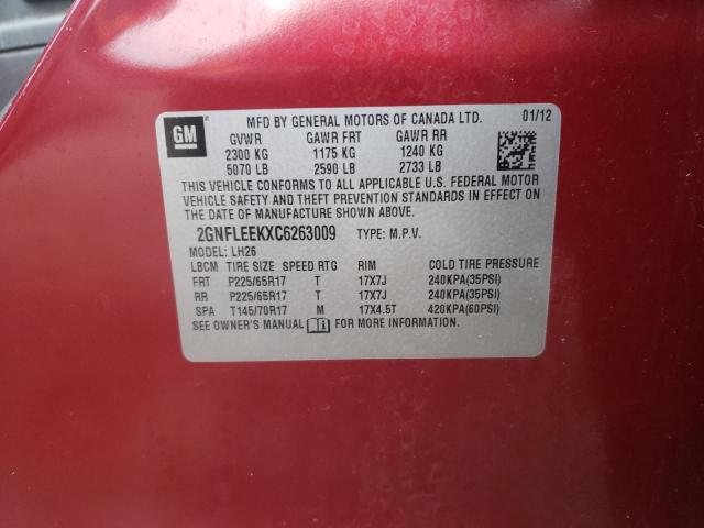 Photo 14 from auction – 2012 CHEVROLET EQUINOX LT with VIN 2GNFLEEKXC6263009
