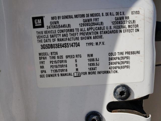 Photo 14 from auction – 2004 BUICK RENDEZVOUS with VIN 3G5DB03E64S514704