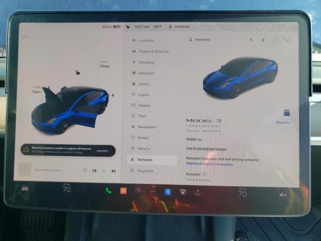 Photo 9 from auction – 2022 TESLA MODEL 3 with VIN 5YJ3E1EB3NF104621