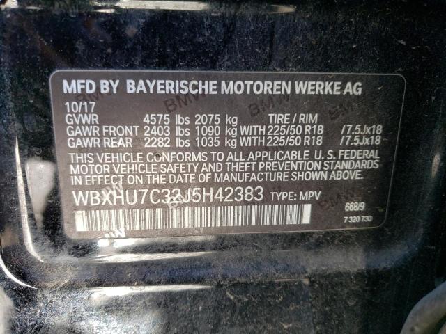Photo 14 from auction – 2018 BMW X1 SDRIVE2 with VIN WBXHU7C32J5H42383