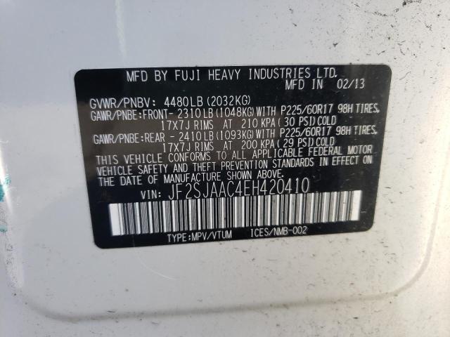 Photo 14 from auction – 2014 SUBARU FORESTER 2 with VIN JF2SJAAC4EH420410